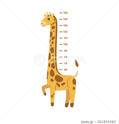 Funny giraffe meter for height measure flat style, vector illustration Funny giraffe meter for height measure flat style, vector illustration 101855262