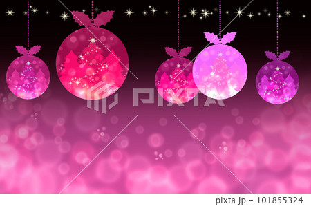 クリスマス☆イラスト素材 キラキラツリーのオーナメント・ピンク系 色違い・差分あり 101855324