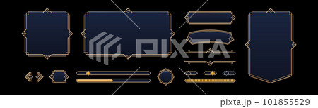 Game UI elements with gold frame in medieval style Game UI elements with gold frame in medieval style 101855529