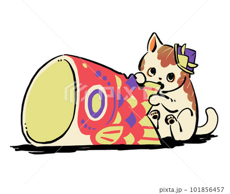 ねことコイノボリ　あか 101856457