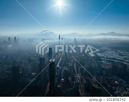 Aerial view of landscape in shenzhen city, China 101856742