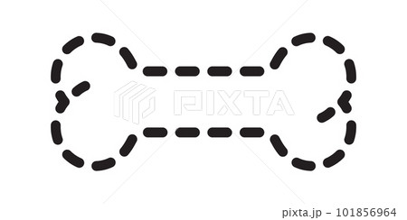 dog bone icon vector dash line logo symbol cartoon character illustration doodle clip art design 101856964
