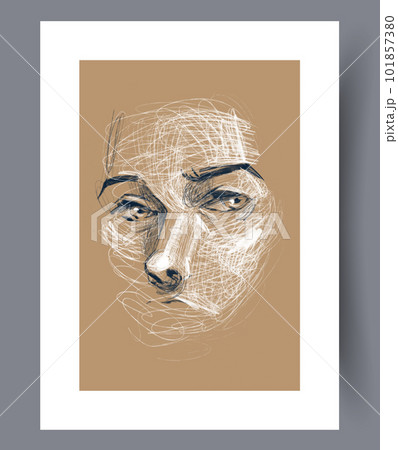 Portrait woman sight face wall art print Portrait woman sight face wall art print 101857380
