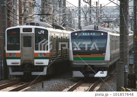 新旧の高崎線:211系電車・E233系電車 新旧の高崎線:211系電車・E233系電車 101857648