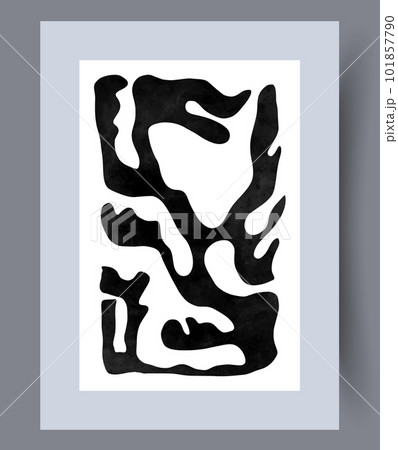 Abstract blot minimalistic element wall art print 101857790