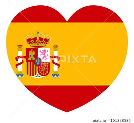 Spain Spanish Flag Heart Concept 101858580