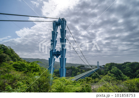 茨城県常陸太田市 新緑の竜神大吊り橋 茨城県常陸太田市 新緑の竜神大吊り橋 101858753