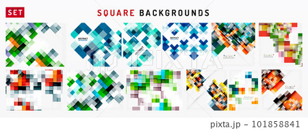 Set of abstract color square tile or mosaic pattern minimal background for wallpaper, banner, background, landing page, wall art, invitation, prints Set of abstract color square tile or mosaic pattern minimal background for wallpaper, banner, background, landing page, wall art, invitation, prints 101858841