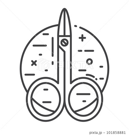 Manicure Scissors Icon in Line Art Design 101858881
