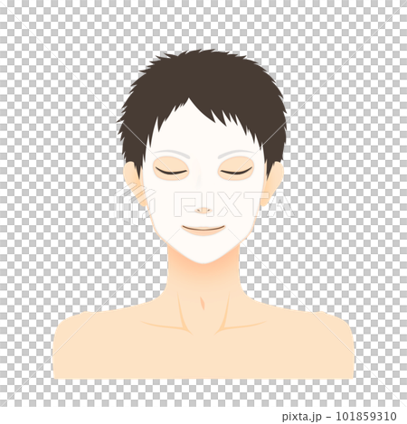 Male face pack illustration material 101859310