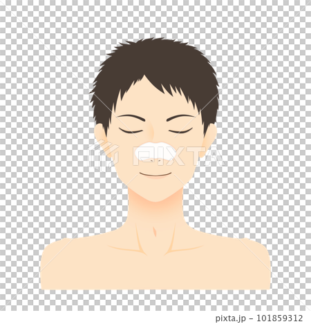 Male nose pack illustration material 101859312
