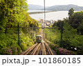 Tram carried traveler uphill 101860185
