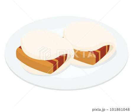 角煮まんじゅうのイラスト 角煮まんじゅうのイラスト 101861048