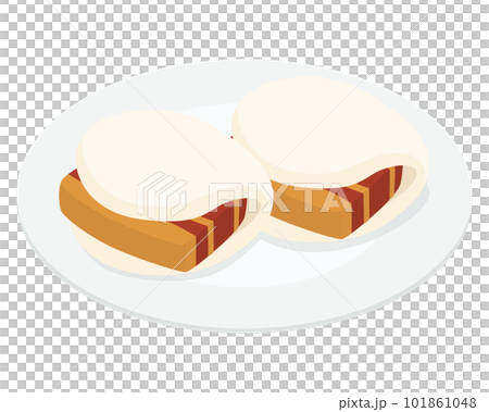 角煮まんじゅうのイラスト 角煮まんじゅうのイラスト 101861048