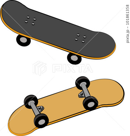 スケートボード　表と裏　主線あり 101861358
