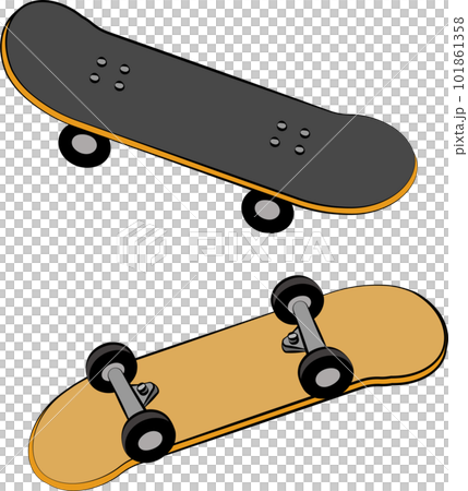 スケートボード　表と裏　主線あり 101861358