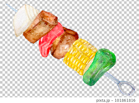 燒烤水彩插畫手繪插畫 101861816