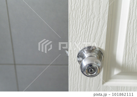 Roundly door knob lock handle home security close. The doorknob is being found that caused the COVID 19 infection. 101862111