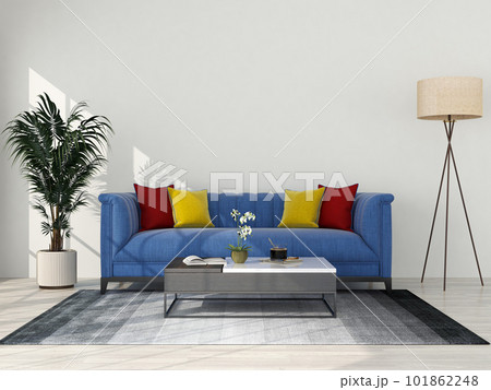 Living room interior in modern style, 3d render with sofa and decorations. Living room interior in modern style, 3d render with sofa and decorations. 101862248