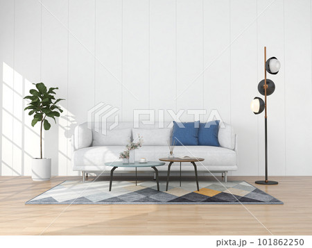 Living room interior in modern style, 3d render with sofa and decorations. Living room interior in modern style, 3d render with sofa and decorations. 101862250