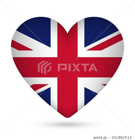 United Kingdom flag in heart shape. Vector illustration. United Kingdom flag in heart shape. Vector illustration. 101862512