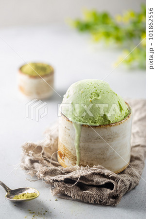 Green tea matcha ice cream Green tea matcha ice cream 101862556