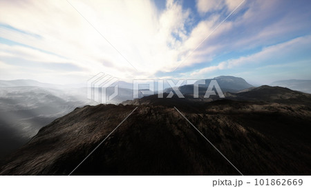 Alpine chains shrouded in the morning fog Alpine chains shrouded in the morning fog 101862669