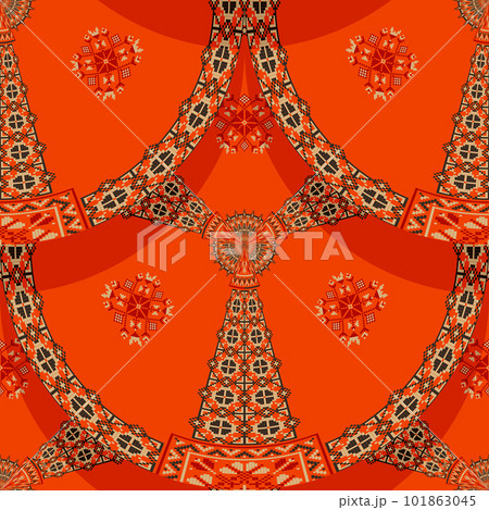 Romanian embroidery seamless pattern 17 Romanian embroidery seamless pattern 17 101863045