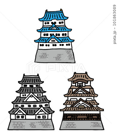 日本の城のイラスト 101863089