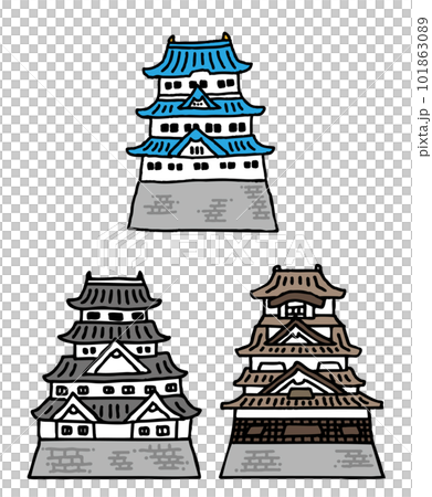 日本の城のイラスト 101863089