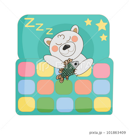 sleeping polar baby cartoon bear sleeping polar baby cartoon bear 101863409