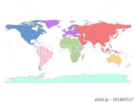 colorful map border infographic land atlasのイラスト素材 [101863517] - PIXTA