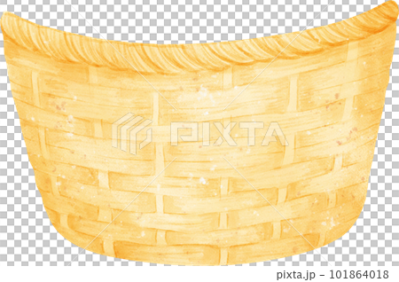 Empty wicker wooden picnic basket watercolor... - Stock Illustration ...