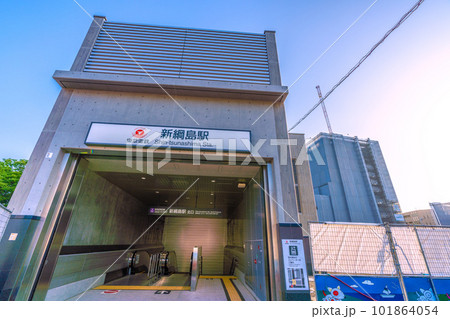 日本の横浜都市景観 東急新横浜線 新綱島駅北口などを望む 日本の横浜都市景観 東急新横浜線 新綱島駅北口などを望む 101864054