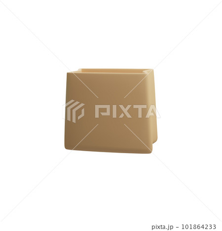 Grocery paper bag 3D icon realistic vector illustration isolated on white. 101864233