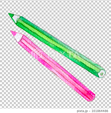 Stationery, colored pencils, watercolor illustrations, hand-drawn illustrations 101864486