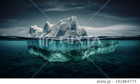 海上の氷山と水中の巨大な氷塊:AI作品 海上の氷山と水中の巨大な氷塊:AI作品 101864775