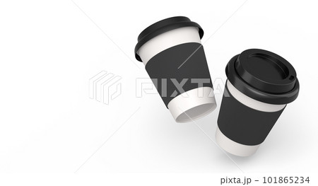 Set of paper coffee cups for cappuccino, americano, espresso, mocha, latte 101865234