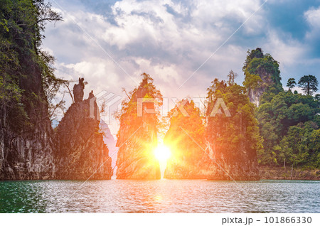 Amazing sunset. Beautiful nature scenic attraction landscape. Adventure landmark travel Thailand. Famous attraction adventure place travel Thailand. Asia holiday vacation trip 101866330