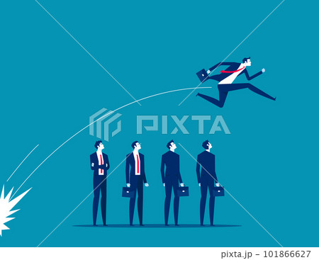 Leader jumps out of the crowd. Business stands out vector illustration 101866627