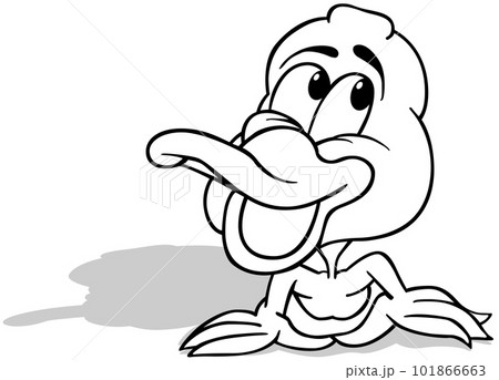 Drawing of a Duckling with a Big Smile Drawing of a Duckling with a Big Smile 101866663