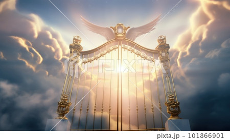 Heaven gate in the sky with clouds 101866901