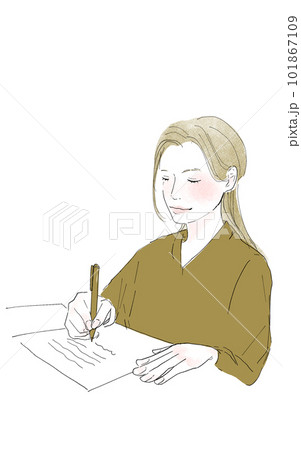書く女性 書く女性 101867109