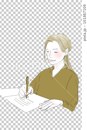 書く女性 書く女性 101867109