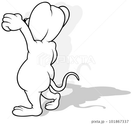 Drawing of a Mouse with a Raised Paw Drawing of a Mouse with a Raised Paw 101867337