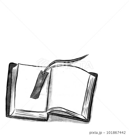 open book design black drawing - Stock Illustration [25156539] - PIXTA