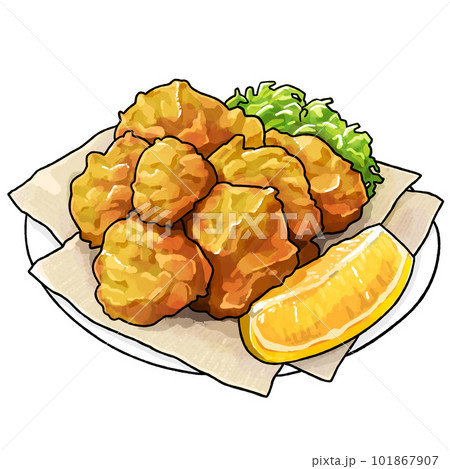 食べ物　唐揚げ　からあげ　イラスト　リアル 101867907