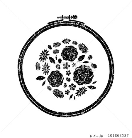 刺繍フープ（刺繍あり）／スタンプ風 101868587