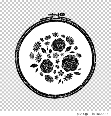 刺繍フープ（刺繍あり）／スタンプ風 101868587