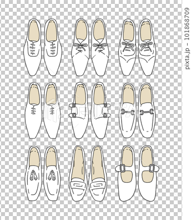 白の革靴のイラストセット 101868709